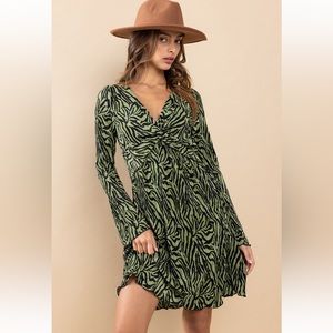 Green Zebra Print Dress